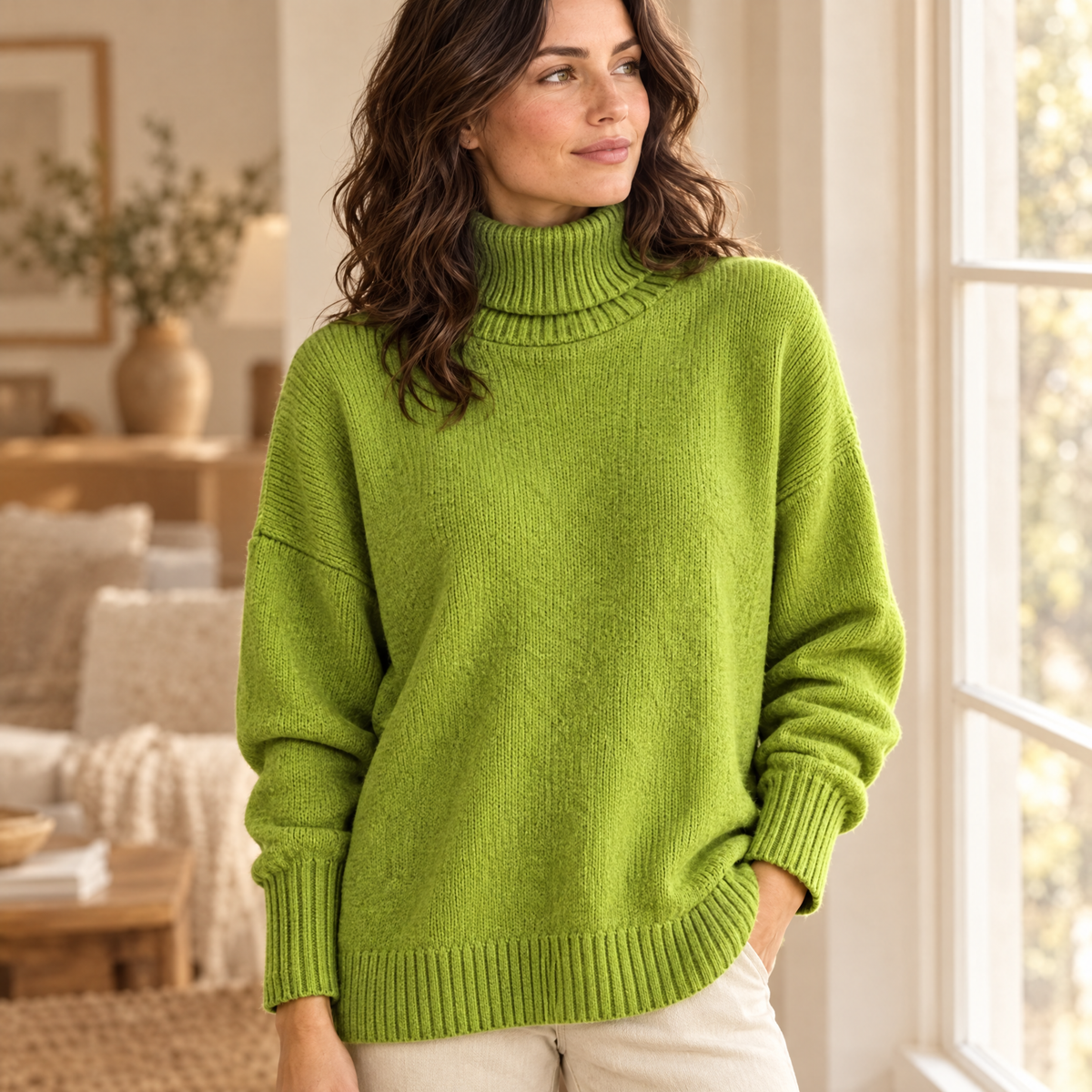 Women's High Neck Knit Sweater