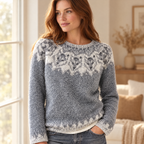 Women's Colourblock Jacquard Sweater