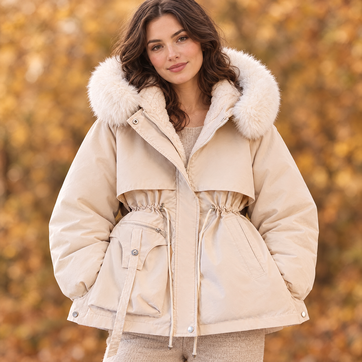 Women's Fleece-Lined Puffer Jacket
