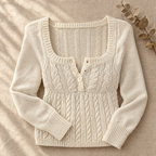 Women's Cable Knit Square Neck Sweater