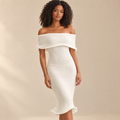 Women's Off-Shoulder Knit Midi Dress