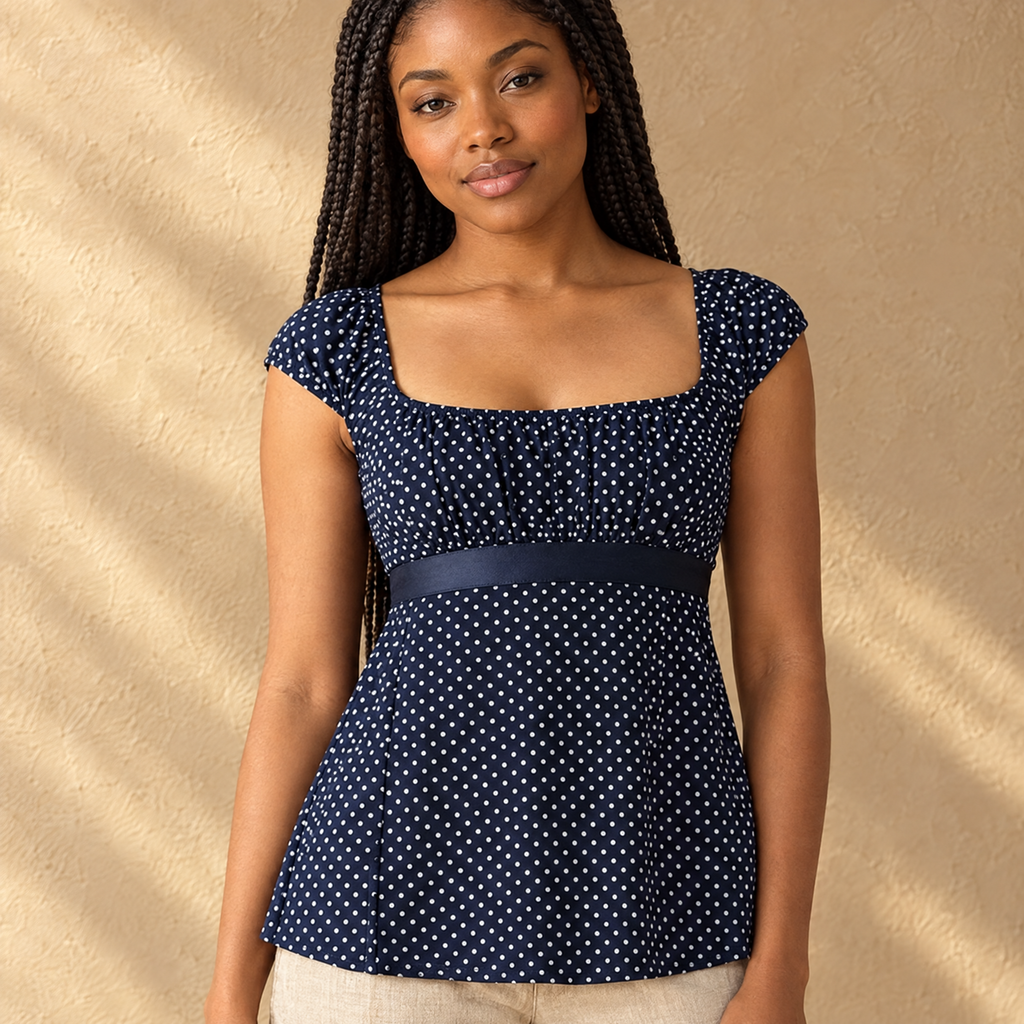 Women's Polka Dot Square Neck Top