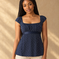 Women's Polka Dot Square Neck Top