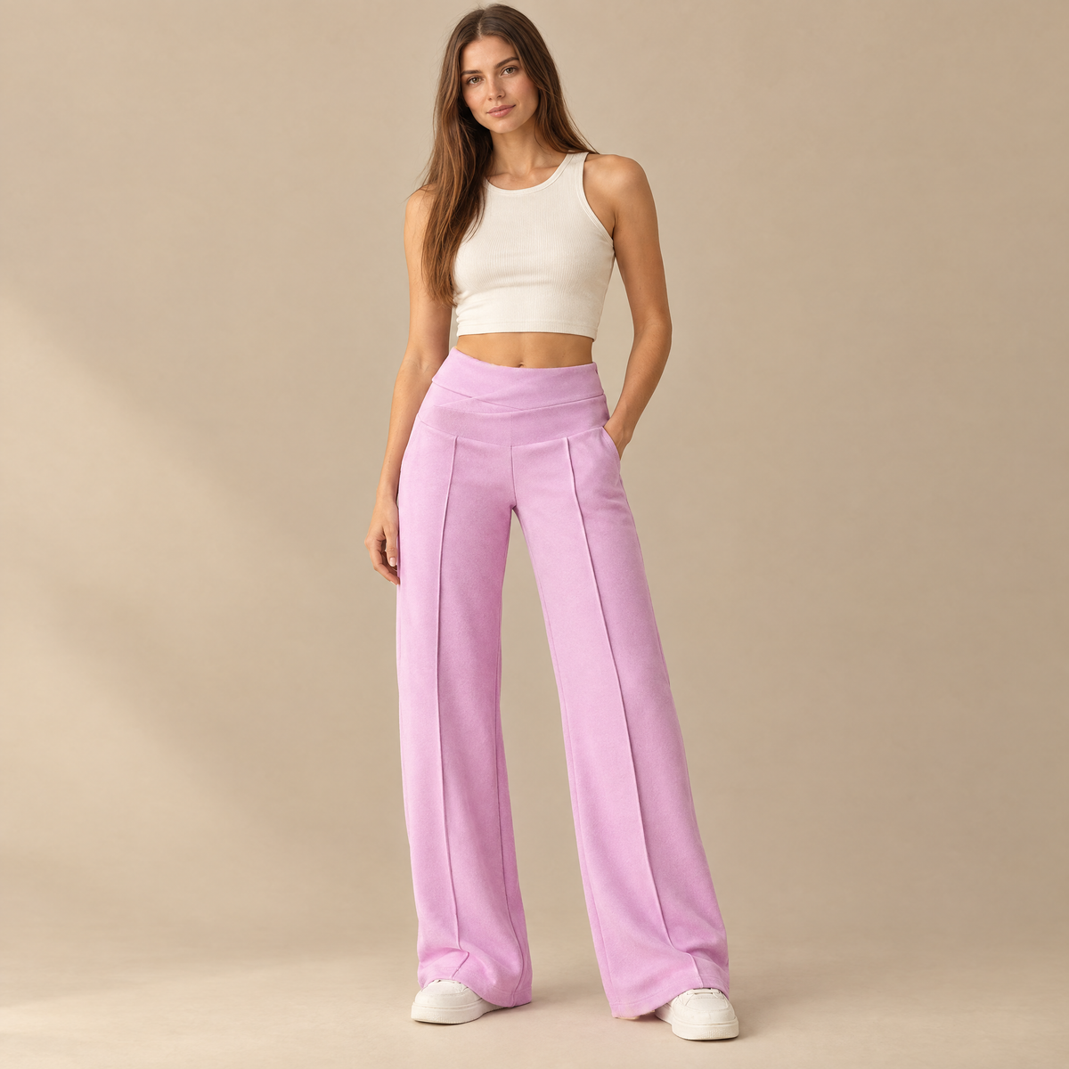 Women's Pleated Wide Leg Trousers