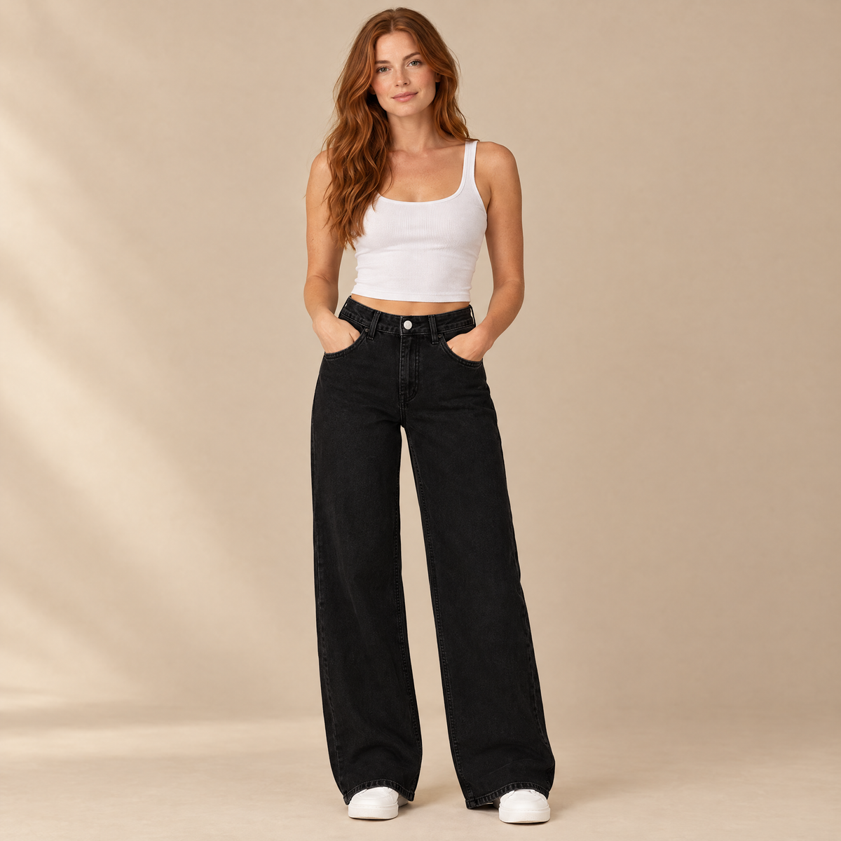 Women's High Waisted Straight Leg Jeans