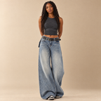 Women's Washed Flared Jeans