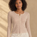 Women's Waffle Knit Floral Blouse