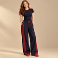 Women's Striped Top and Trouser Set