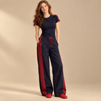 Women's Striped Top and Trouser Set
