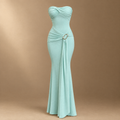 Women's Ruched Bandeau Maxi Dress