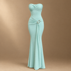 Women's Ruched Bandeau Maxi Dress