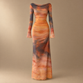 Women's Tie-Dye Mesh Maxi Dress