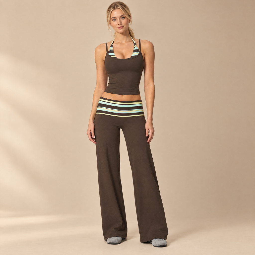 Women's Faux Two-Piece Yoga Set