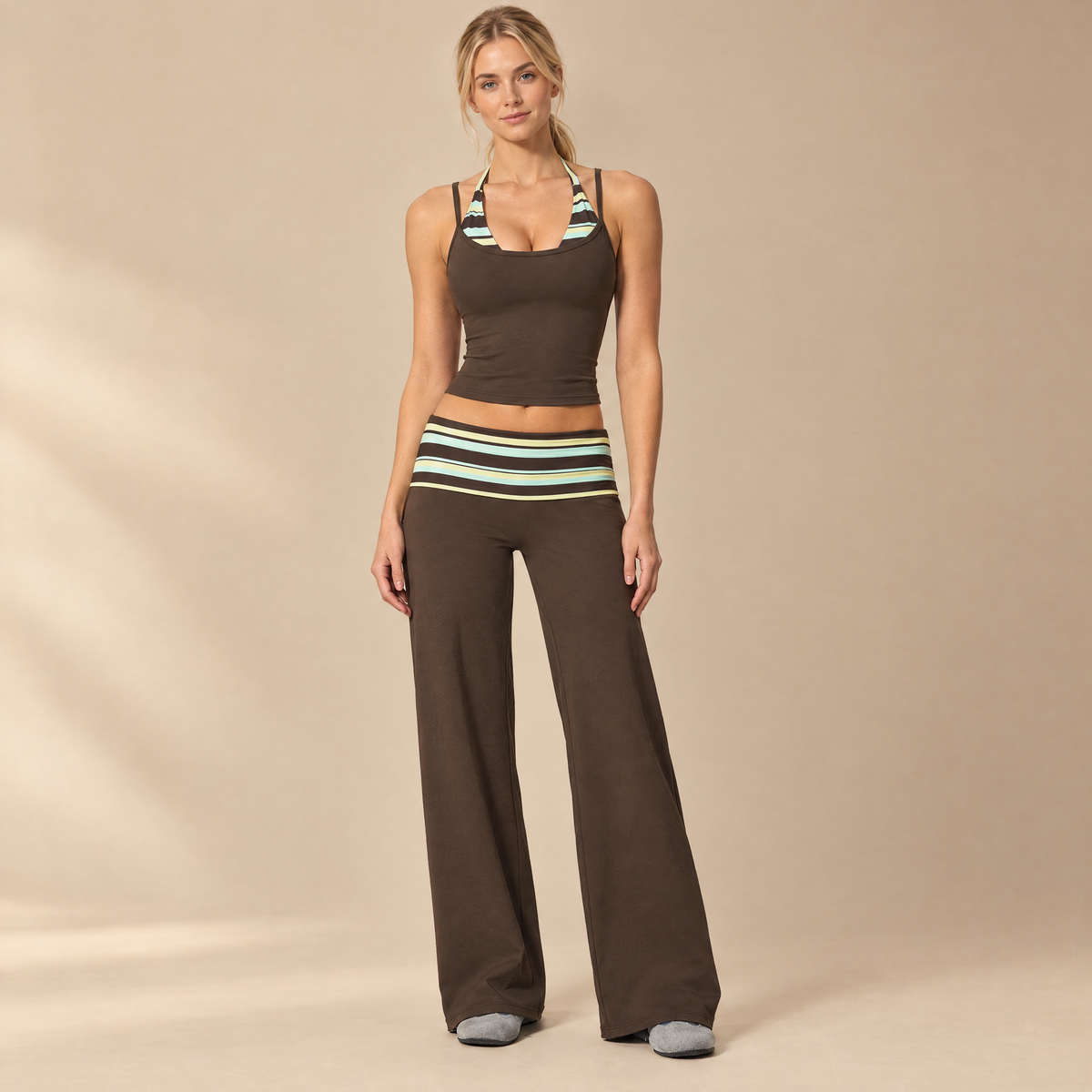 Women's Faux Two-Piece Yoga Set