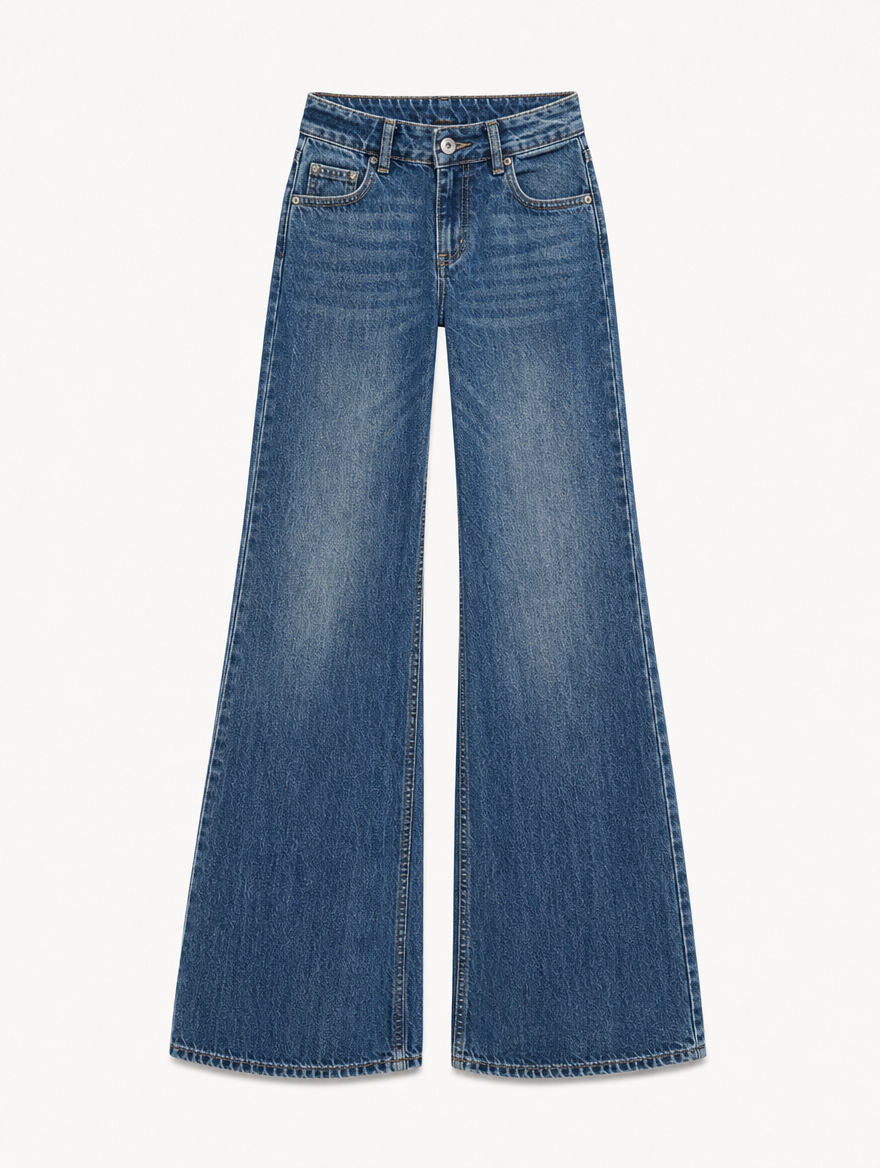 Women's Vintage Print Flared Jeans