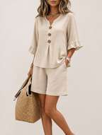 Women's Ruffle Top and Shorts Set