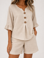 Women's Ruffle Top and Shorts Set