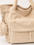 Corduroy Shoulder Tote Bag