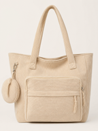 Corduroy Shoulder Tote Bag