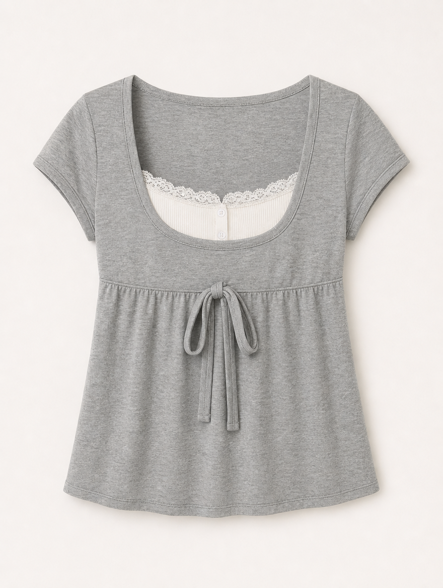 Women's Lace Patchwork Top