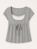 Women's Lace Patchwork Top