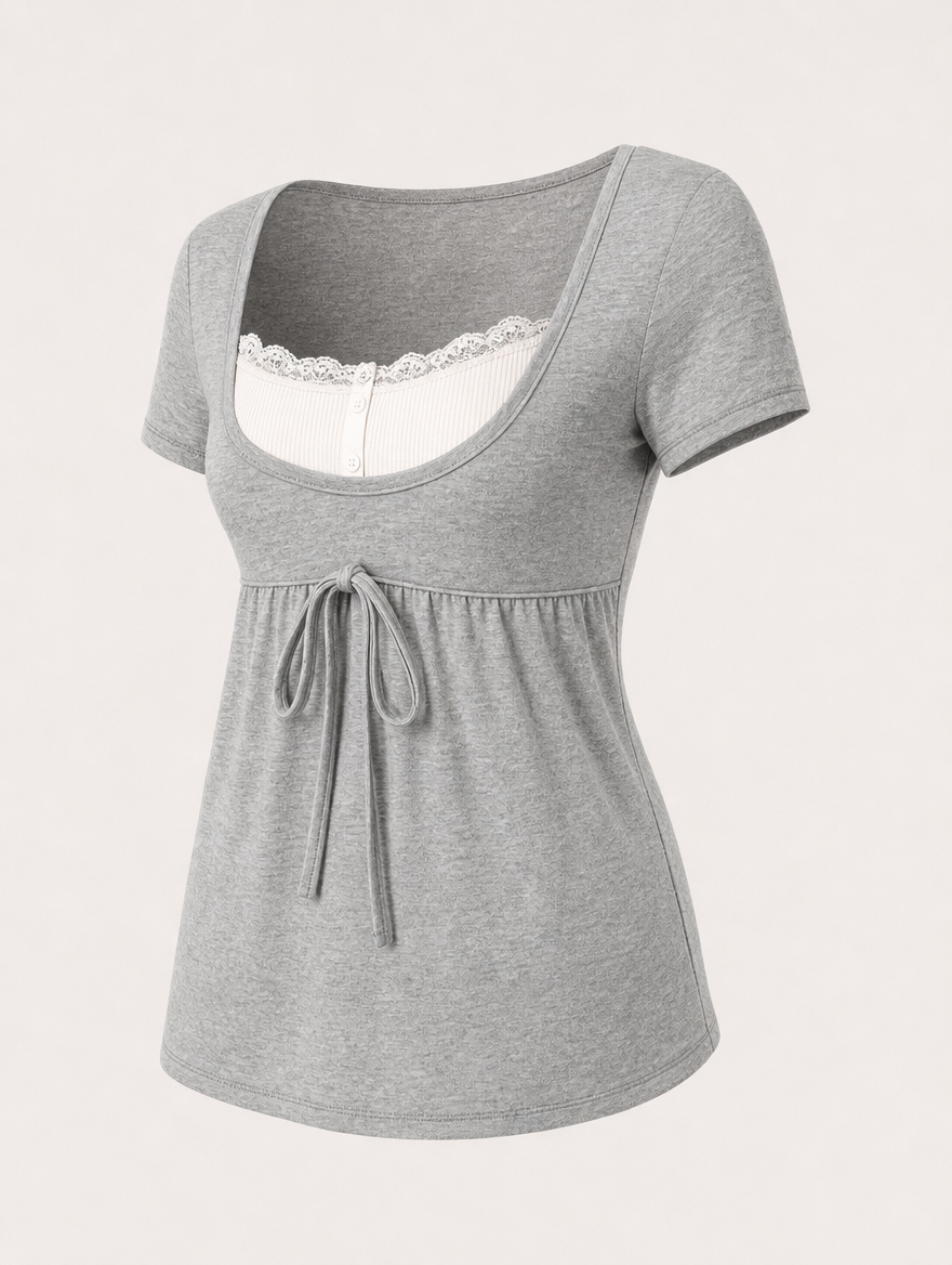Women's Lace Patchwork Top