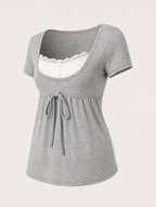Women's Lace Patchwork Top