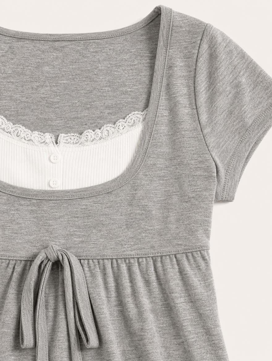 Women's Lace Patchwork Top
