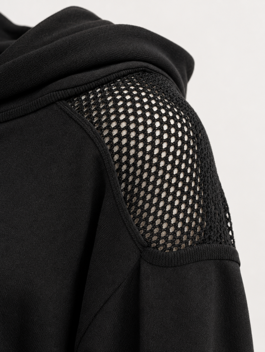 Women's Backless Mesh Hoodie