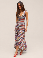 Women's Striped Midi Dress