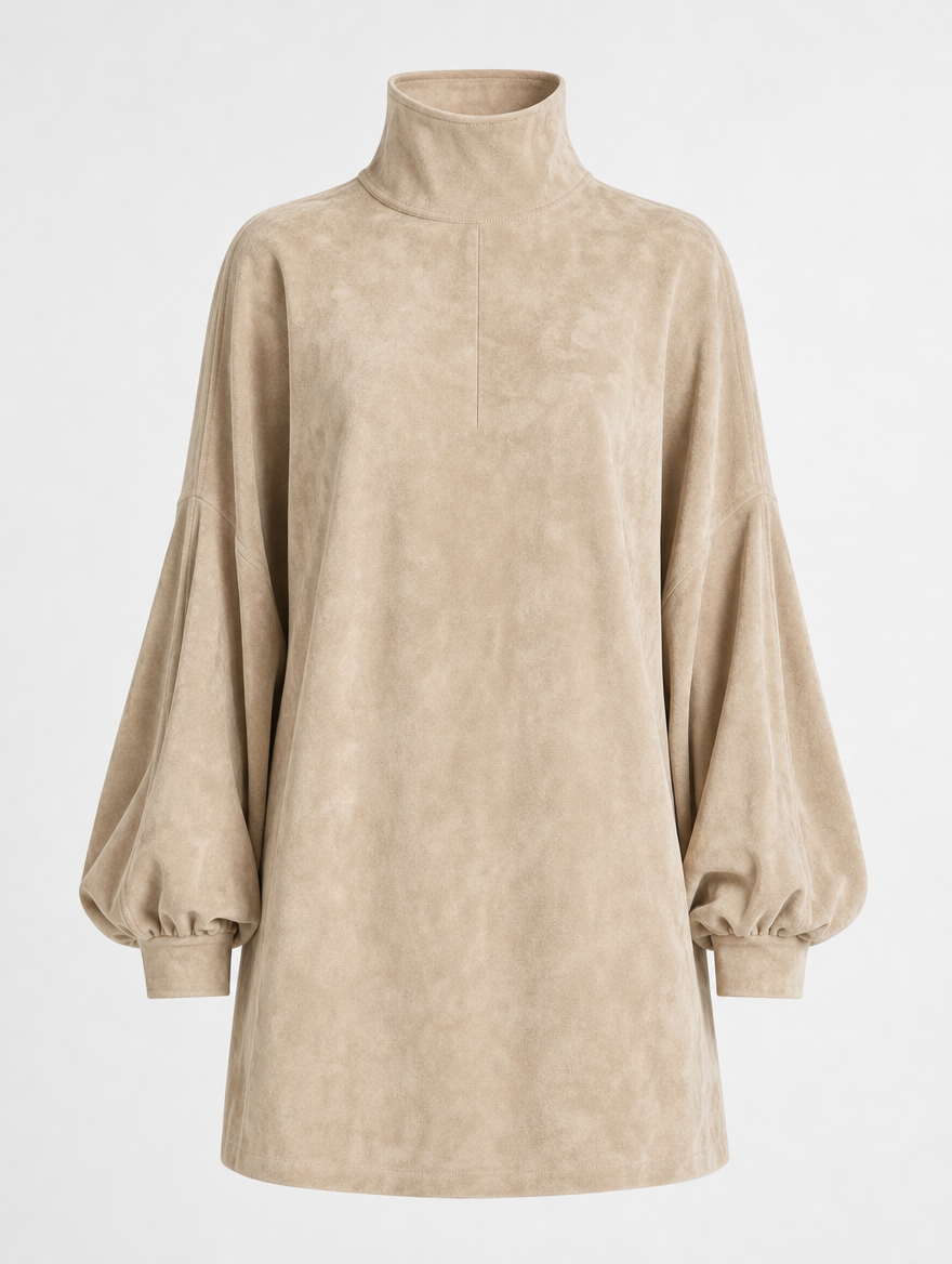 Women's Faux Suede A-Line Dress