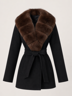 Women's Faux Fur Lapel Coat