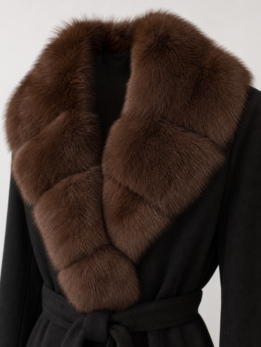 Women's Faux Fur Lapel Coat