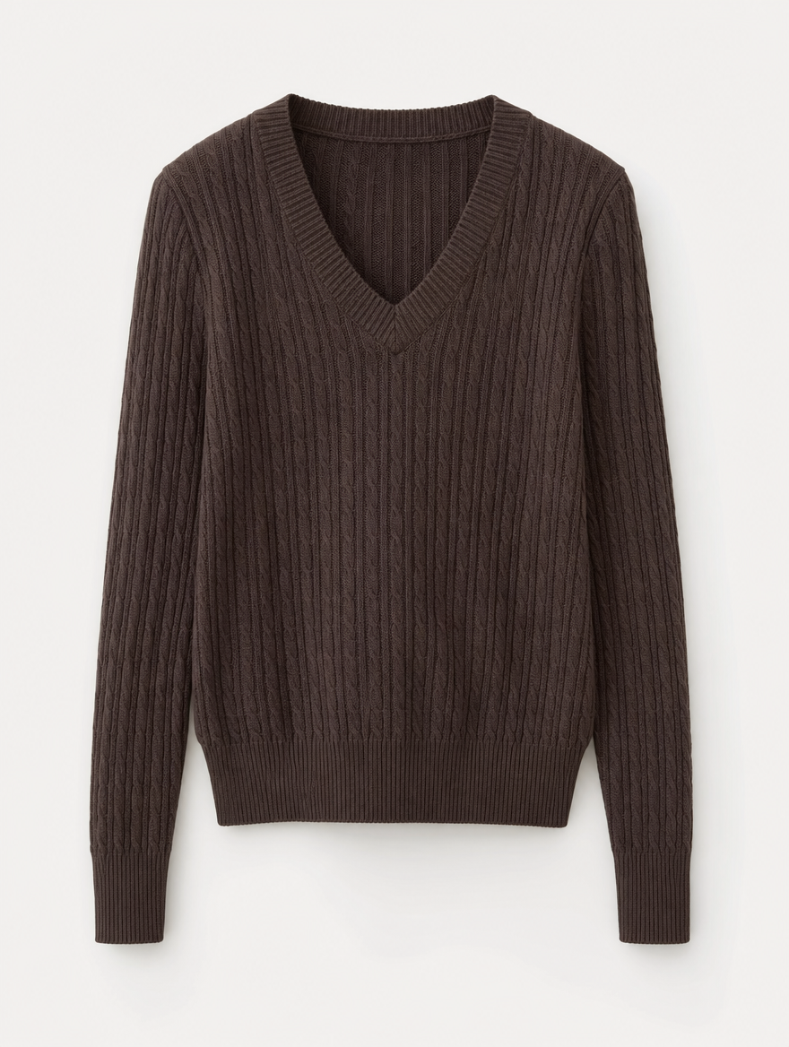 Women's Cotton Cable Knit Sweater