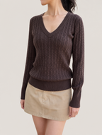 Women's Cotton Cable Knit Sweater