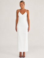Women's V-Neck Backless Maxi Dress