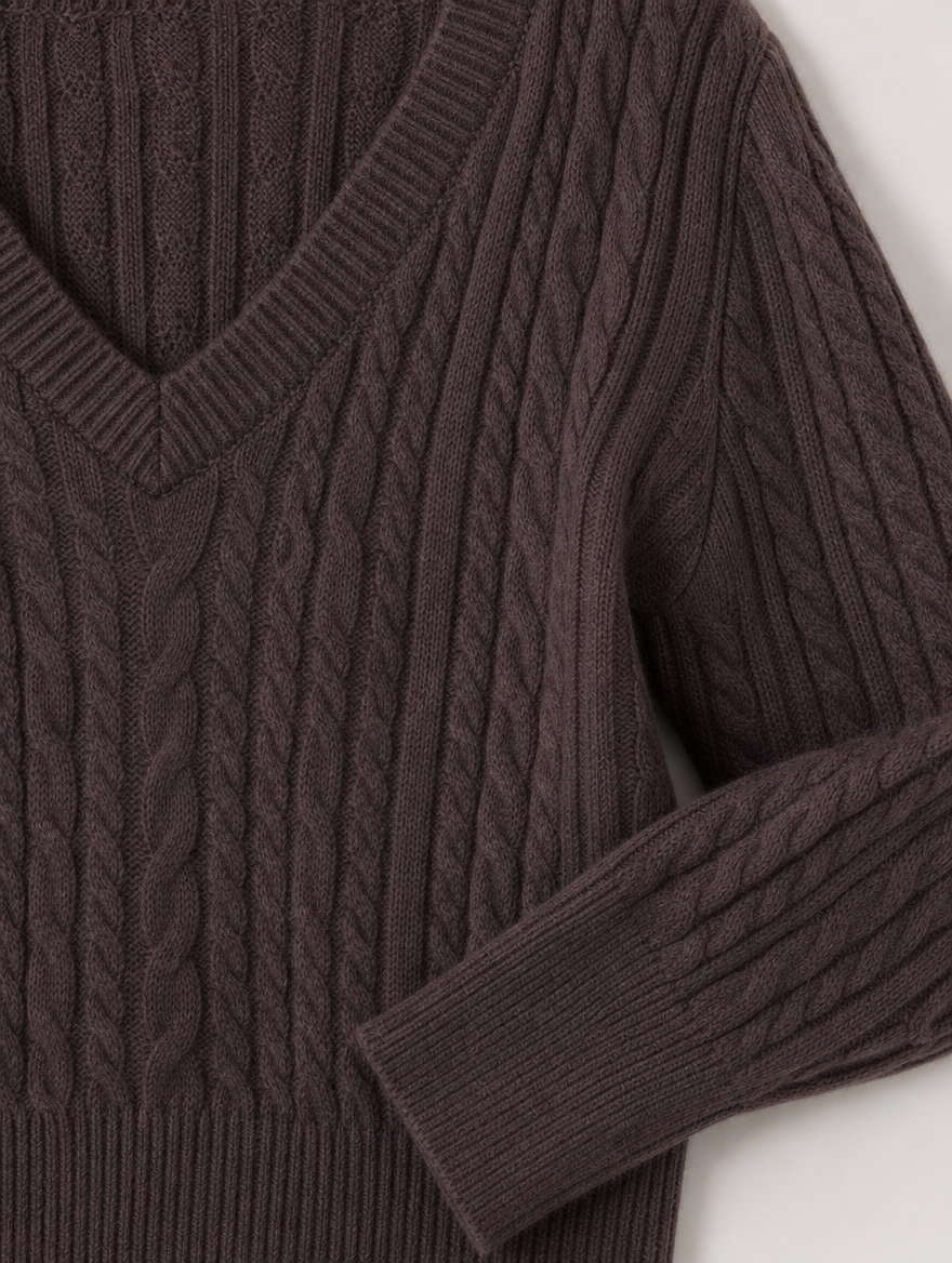 Women's Cotton Cable Knit Sweater