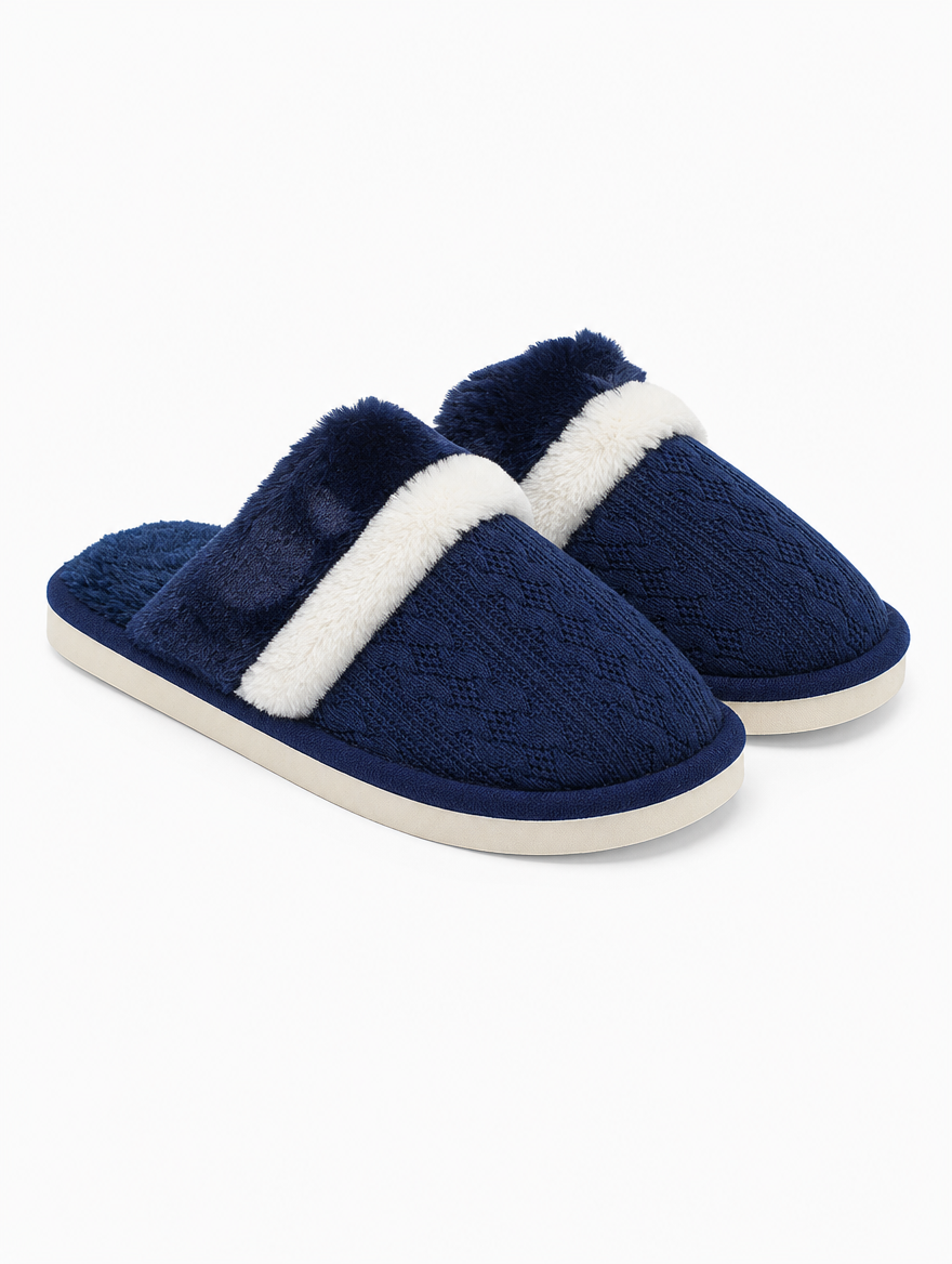 Faux Fur Lined House Slippers